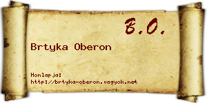 Brtyka Oberon névjegykártya